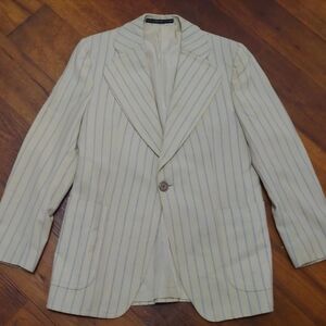 Men's Vintage 1970s Hughes & Hatcher Striped Penney Collar Blazer